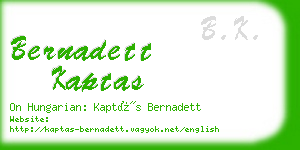 bernadett kaptas business card